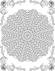 Printable Mandala Coloring Page for Adults. Educational Resources for School for Kids. Adults Coloring Book. Mandala Coloring Activity Worksheet.