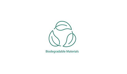 Biodegradable Material and Eco-Friendly Products Vector Icon
