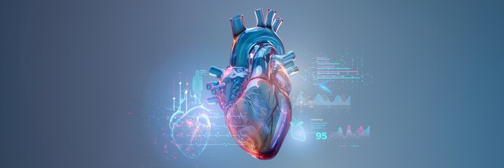heart cardiology health care with diagnosis vitals infographic biometrics for clinical and hospital.futuristic medical research concept.analysis services and scan virtual interface hologram style.