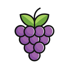 Line icon grape vector design on white background