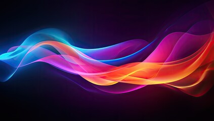 Fluid Symphony: Colorful Wavy Line Dancing Across a Vivid Purple and Blue Background