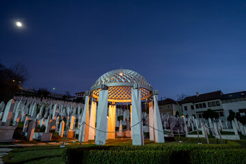 Martyrs' memorial cemetery Kovaci in Sarajevo, Europe.
