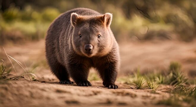 Wombats are land mammals living mainly in Australia. They are characterized by a strong, massive body and durable claws.