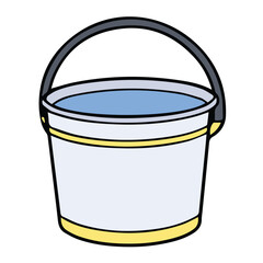 Naklejka premium bucket icon line color illustration