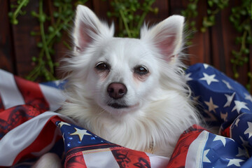 dog and USA flags