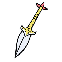 Obraz premium sword war icon line color illustration