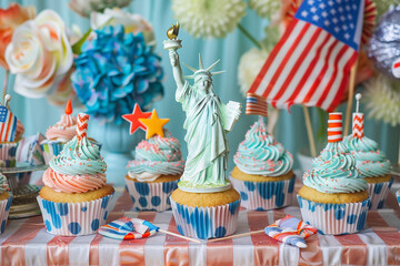 memorial day cupcakes with candles
