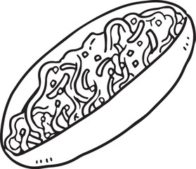 焼きそばパン線画