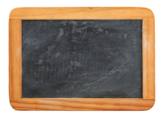 blank grungy vintage wooden blackboard / chalkboard isolated over a transparent background, back to school design element or textured backdrop for any kind of announcement, copyspace for your text