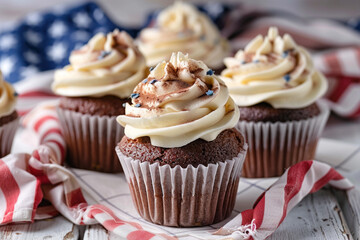 cupcake with frosting on memorial day