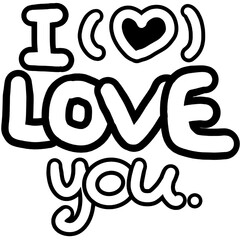 valentine's day gift, cute stickers for lovers and can be colored, lines for coloring, love you