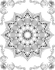 Printable Mandala Coloring Page for Adults. Educational Resources for School for Kids. Adults Coloring Book. Mandala Coloring Activity Worksheet.