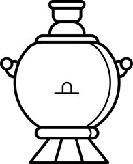 Obraz premium Samovar outline icon vector