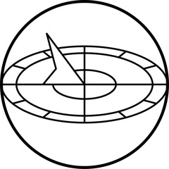Sundial outline icon vector