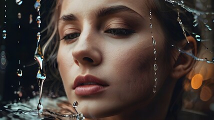 portrait of a woman in water