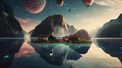 sunrise over the lake