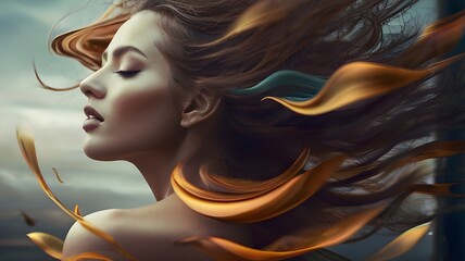 portrait of a woman with hair