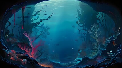 blue water in under ocean