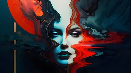 portrait of a girl with painted face