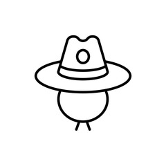 Scout hat outline icons, minimalist vector illustration ,simple transparent graphic element .Isolated on white background