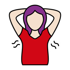 underarm area lump and hair vector icon design, Cosmetology or Cosmetologist Symbol, esthetician or beautician Sign, Beauty treatment stock illustration, armpit or arm pit fat concept