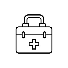 First aid kit outline icons, minimalist vector illustration ,simple transparent graphic element .Isolated on white background