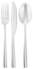Set of cutlery, vector drawing in the style of photo realism spoon, fork, knife