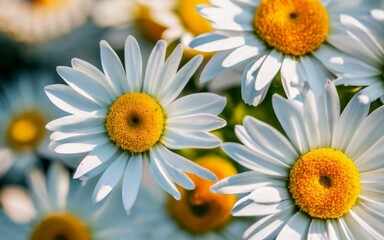 Perfect daisies highlighted with focus