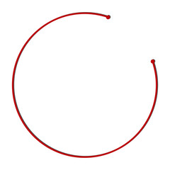 Incomplete Red Circle Isolated on White; can be used as a Text Border or Frame.