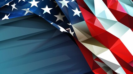 Naklejka premium Abstract American Flag Design with Geometric Shapes