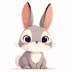 Fototapeta premium 2d flat bunny cartoon