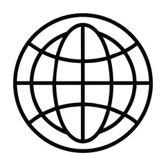 Linear vector icon with globe vector design on white background