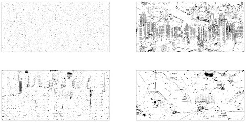 Collection of 4 grunge texture. Abstract grunge texture collection vector set. 