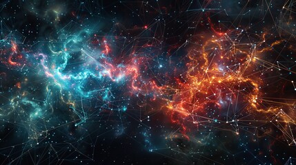 Fototapeta premium Craft an image that encapsulates the vastness of global cyberspace