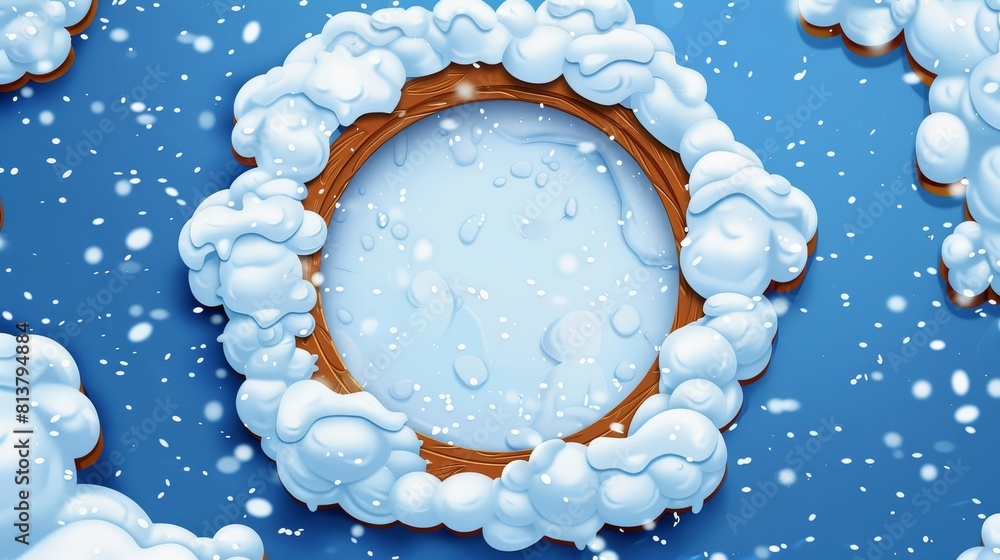 Poster it is a fantasy decoration frame covered with snow which can be used as a menu banner or avatar in a