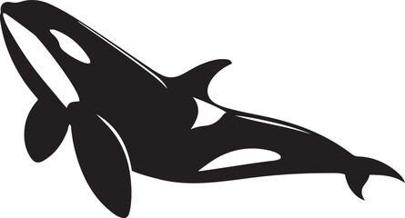 Orca killer whale silhouette vector illustration.