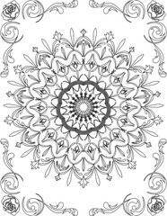 Printable Mandala Coloring Page for Adults. Educational Resources for School for Kids. Adults Coloring Book. Mandala Coloring Activity Worksheet.