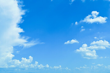 clear blue sky with white cloud, good weather in the morning have a nice day