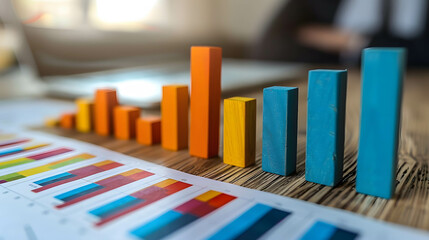 Obraz premium Bar chart showing the exponential growth of profit from investment, indicating lucrative returns and wealth accumulation