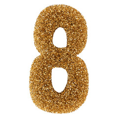 Golden Glitter 3D Number 8