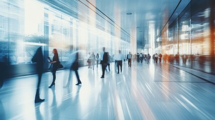 Transit Scene with People Walking in Subway and office	
