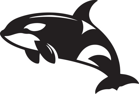 recommend clip art: Orcinus orca killer whale silhouette vector illustration.