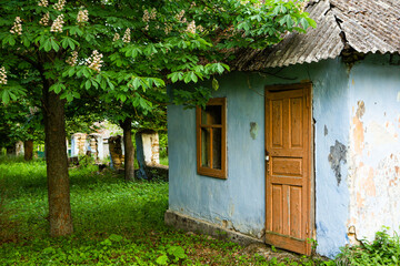 Fototapeta na wymiar abandoned rural house in the Republic of Moldova, village life in Eastern Europe