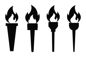 olympic torch sign isolated on white.