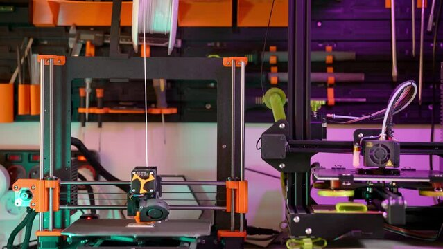 3D printer building an object. Prototype production