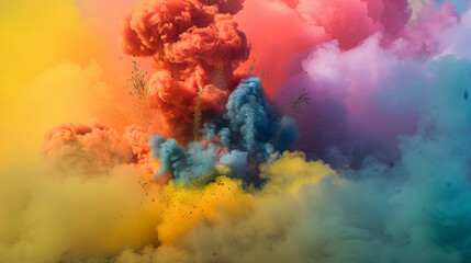 A sudden eruption of colors in Smokey background