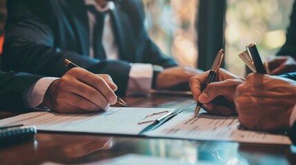 Photograph a corporate governance code of conduct being signed by company executives, emphasizing the importance of ethical leadership (Governance) 