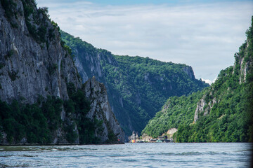 lake and mountains, Danube Boilers, Mehedinti, Romania
