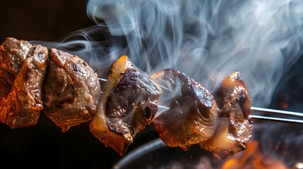 Smoky aroma rising from a cooked picanha