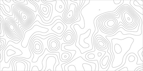 Ocean topographic line map with curvy wave isolines vector illustration. Abstract topographic contours map background, Vector contour topographic map. Cartography texture abstract banner use.